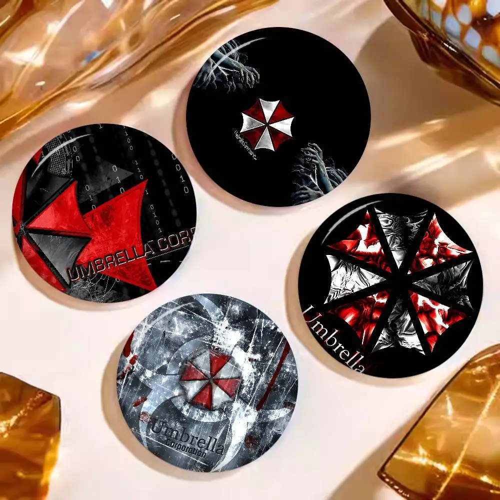 R-resident E-evil Umbrella Us TroopsS Creative Pins Funny Faces Round Snap-in Brooch Badge Hat Accessories Jewelry Gifts