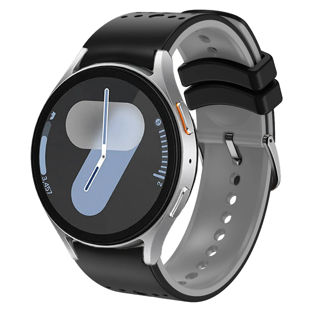 Correa para Samsung Galaxy Watch 7, 44mm, 40mm, bandas Galaxy Watch 6, 5 Pro, 6 Classic, 43mm, 47mm, 4, 42mm, 46mm, extremo curvo, pulsera de silicona