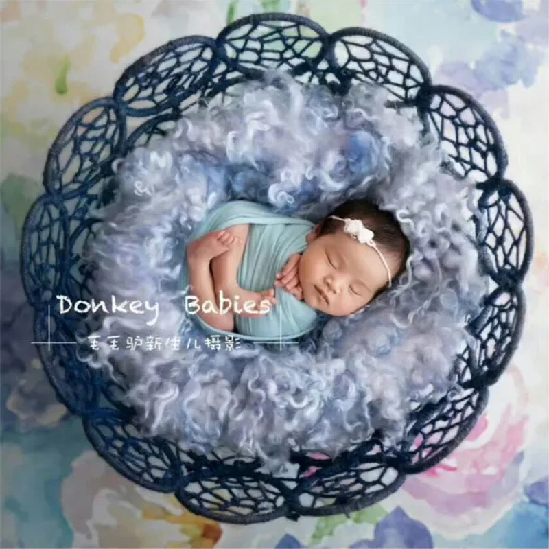 Newborn Photography Chair Props Boy Girl Woven Basket Baby Bed Flower Basket Posing Furniture Baby Photoshoot Props Sofa Bench