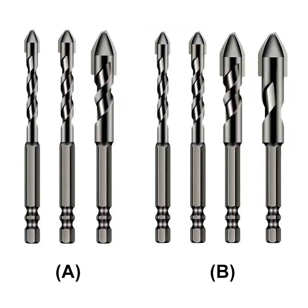 3/4개 고경도 편심 드릴 비트 텅스텐 스틸 다기능 드릴 비트 세트 (목재, 유리, 타일, 플라스틱용)