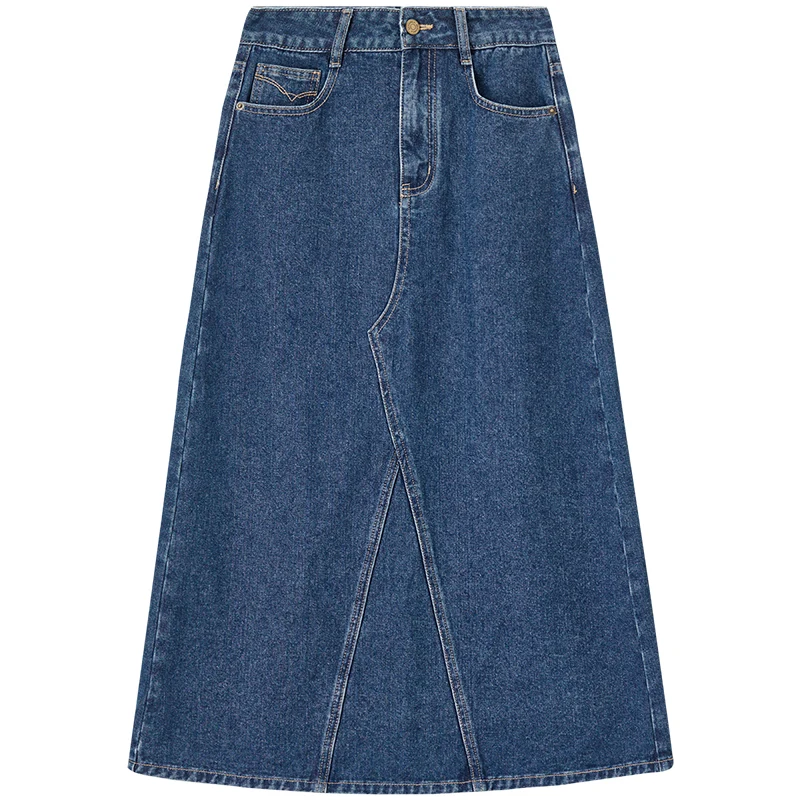 SENTUBILA スカート レディース 2025 秋 Aライン ハイウエスト カジュアル ジーンズスカート レディース サイドスリット トレンド ボトムス W51Q58715