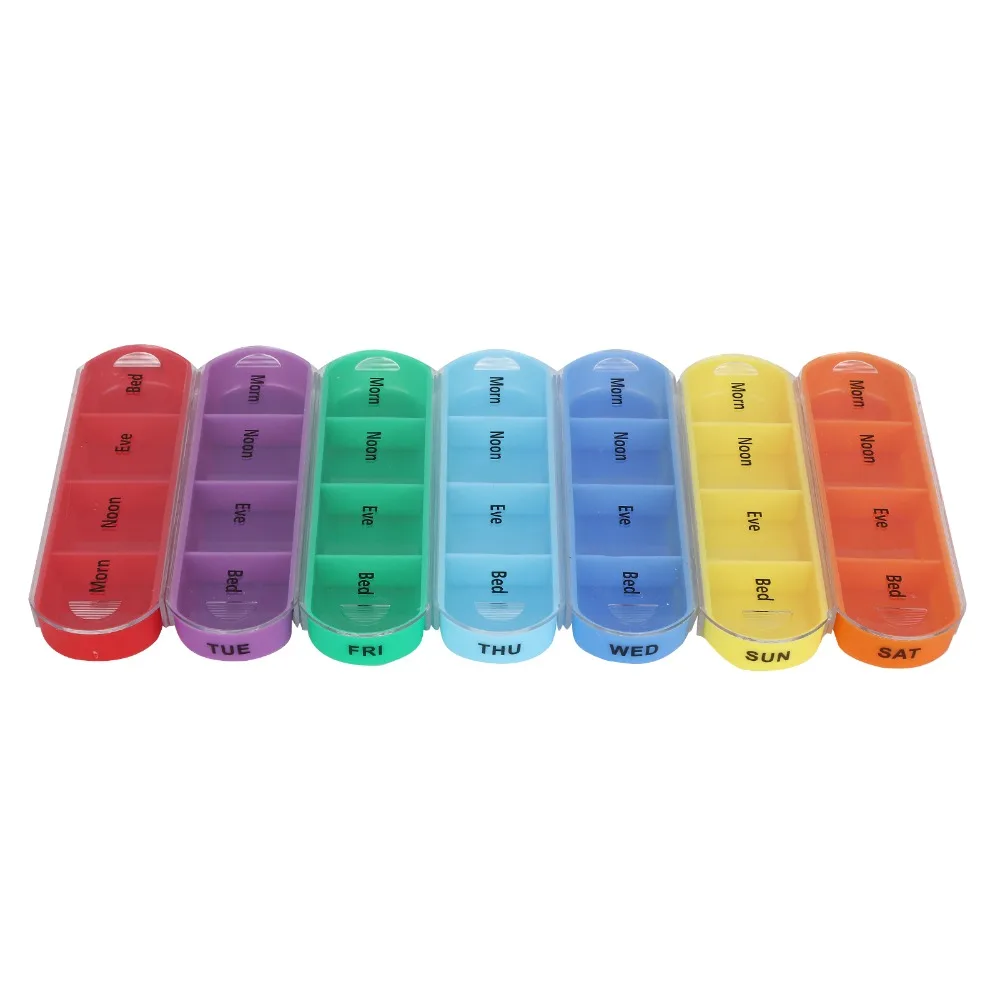28 Grid Pill Organizer Weekly Layout 4 Times A Day Pill Dispenser With Storage Bag 7 Day Schedule Medicines Organizer Travel