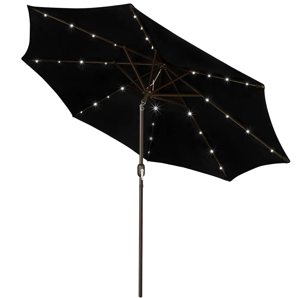 

9 Ft Solar Umbrella, 32 Led Lighted Patio Umbrella, Table Market Umbrella, Outdoor Umbrella For Garden, Deck, Backyard, Pool