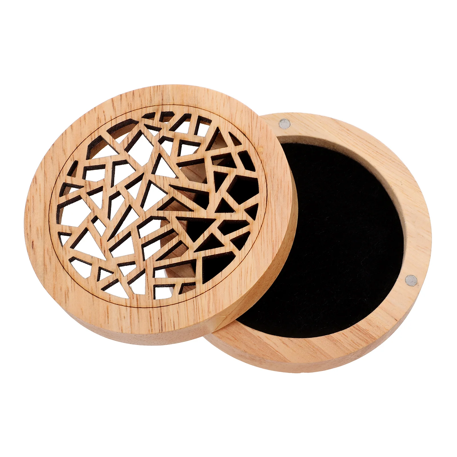 

Solid Wood Incense Burner Round Hollow Design for Living Bedroom Study Office Yoga Aromatic Wax Heater Small Wooden Censer
