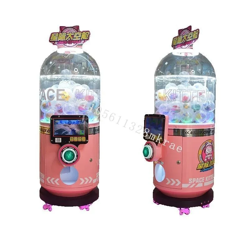 Gachapon مجهزة بآلة كبسولة شاشة LCD مع عجلات، آلة بيع، آلة أركيد تعمل بالعملة المعدنية