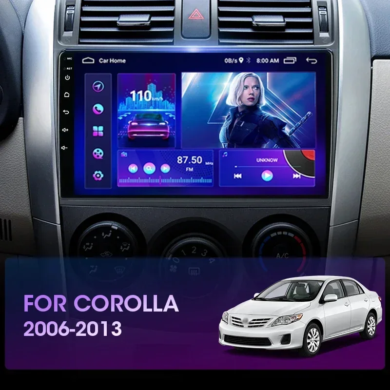 Android 12 2Din Car Radio Navigation GPS Multimedia video Player For Toyota Corolla E140 E150 2006 2007-2013 2 din stereo DVD FM