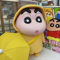 40cm Crayon Shin-Chan Large Raincoat Figure Series Model Car Ornament Doll Collection Decoration Anime Limited Birthday Gifts