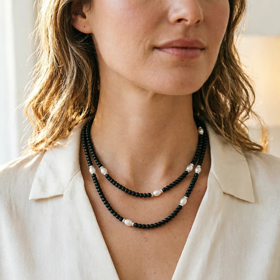 Neue Boho-Halskette für Damen, mehrlagig, Strand- und Freizeit-Accessoires, 3 Farboptionen, Imitationsperlen, Surf-Schmuck, perfektes Geschenk für Männer