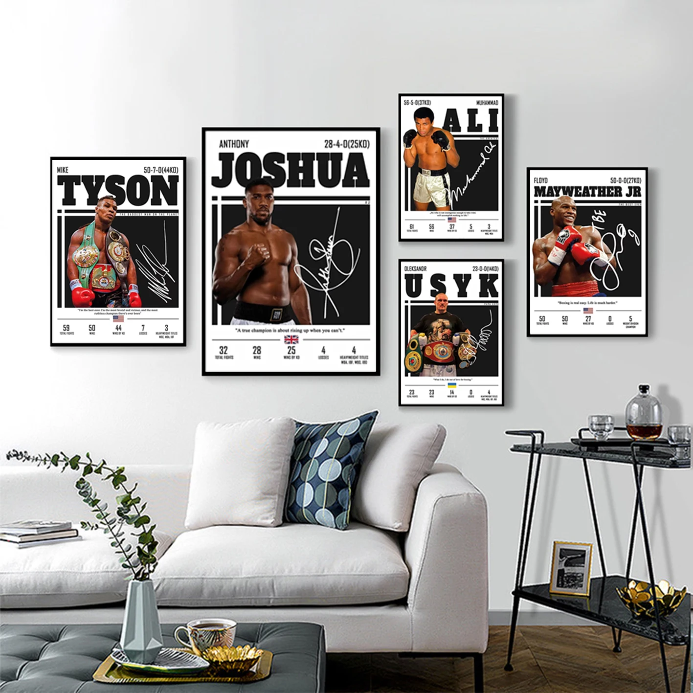 Sport Boxing Legends Canvas Poster Famous Boxers Print Wall Art For Gym Man Cave Home Bedroom Living Room Decor Picture Gift