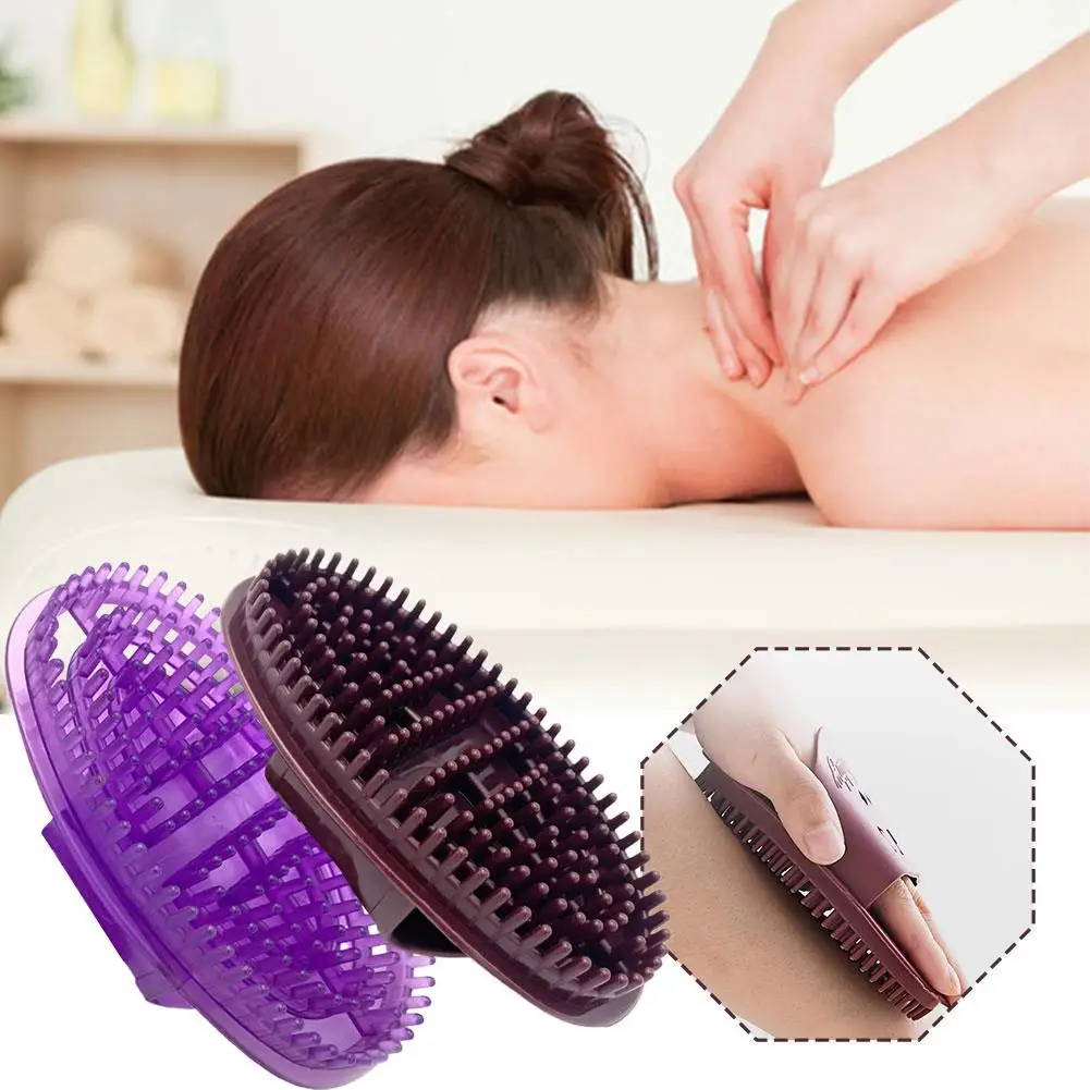 

Meridian Massage Brush Ergonomic Design Acupressure Stimulation Blood Circulation Relief Full Body Care Soft Brush Head for Home