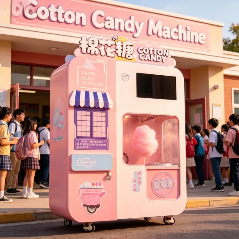 New Self-Service Vending Commercial Use Food Service Automatic Cotton Candy Making Machine