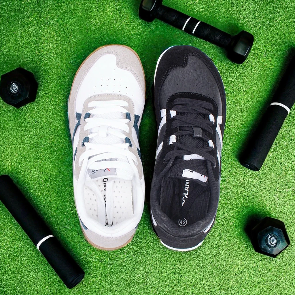 Wide Last Couro Indoor Fitness Shoes, descalço, desenho duro, agachamento, levantamento de peso, abrangente treinamento calçados esportivos