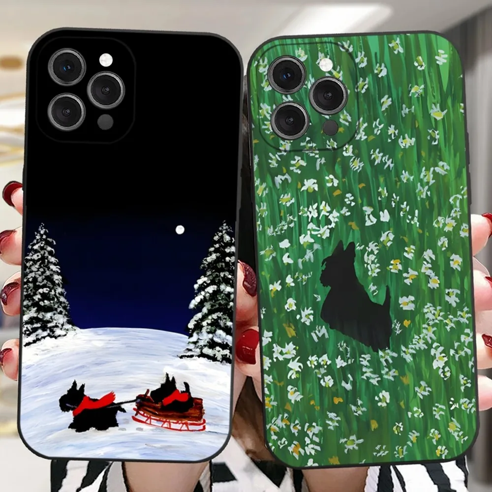 

Cute Cairn Terrier Puppies Dog Phone Case For iPhone 16,15,14,13,12,11 Plus,Pro,Max,XR,XS,X,7,8 Plus,SE,Mini Silicone Soft