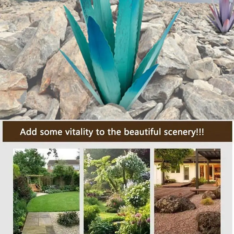 Metal Agave Creative Artificial Tequila Landscape Sculpture Outdoor Decor Figurines Metal Flower Statue Tequila Rustic Sculpture