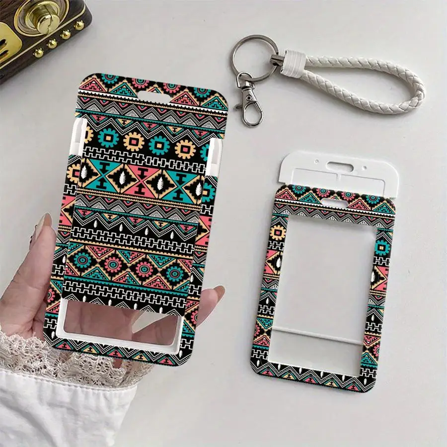 Cover Case 1Pc Card Holder Retractable Credit Card Holders Holders Child Bus with lanyard Bank ID Badge Artistic Pattern