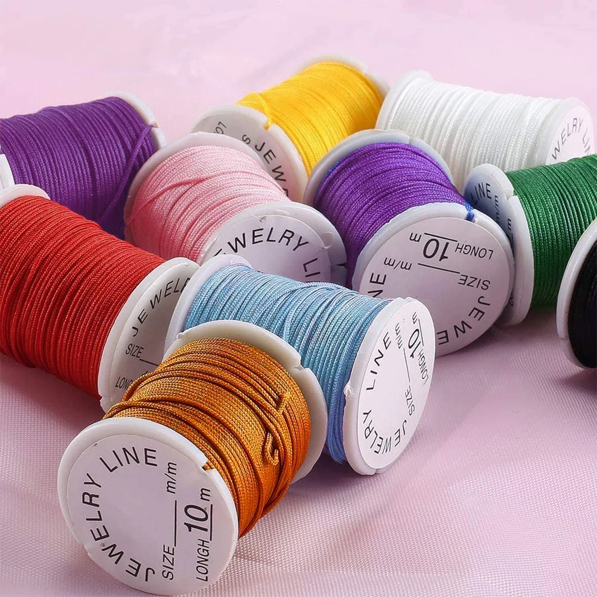 10 Rolls 0.8mm x 10m Waxed Cord Nylon Cord Beaded Cord Wire Suitable for Jewelry Necklace Bracelet Craft Making Jewelry Making