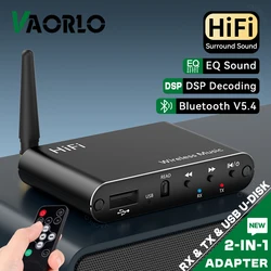 Bluetooth 5.4 Audio Receiver Transmitter 3.5MM AUX RCA USB U-Disk DSP Decoding EQ HIFI Stereo Surround Music Wireless Adapter