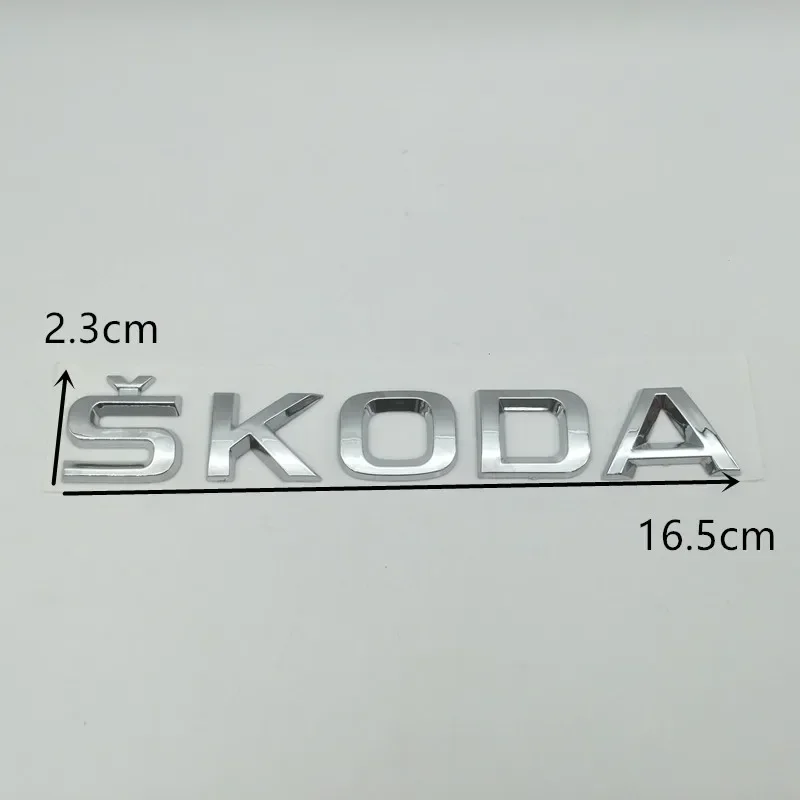 1pcs 3D ABS high quality silver/black for SKODA car Letter Emblem Rear tail trunk Decals badge sticker Decal styling For Skoda