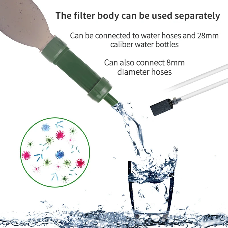 Уличный аварийный очиститель воды для выживания, портативный уличный маленький фильтр, уличный походный ручной фильтр