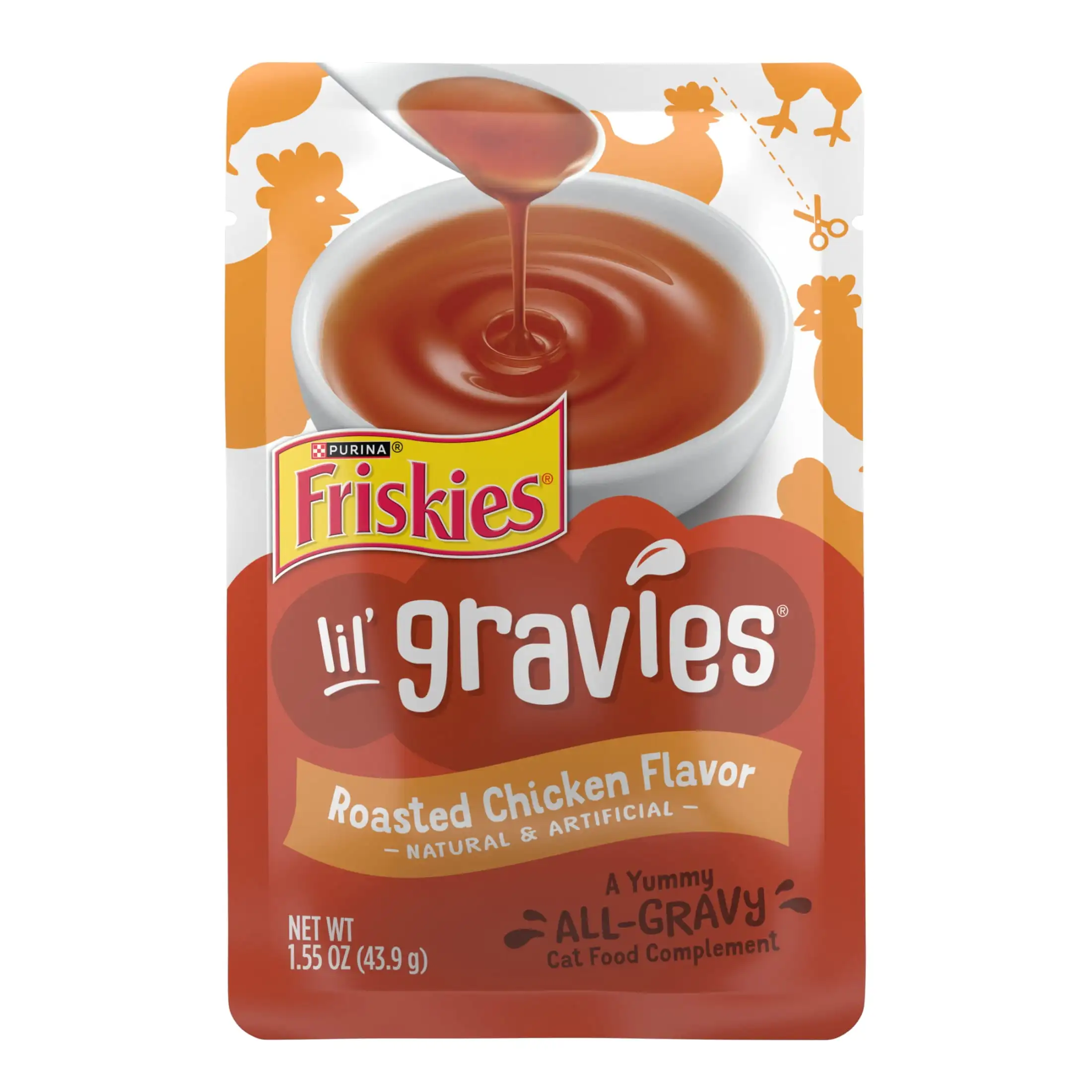 

Purina Lil Gravies Roasted Chicken Flavor Gravy, Wet Cat Food, 1.1 oz. Pouch, 16 Count