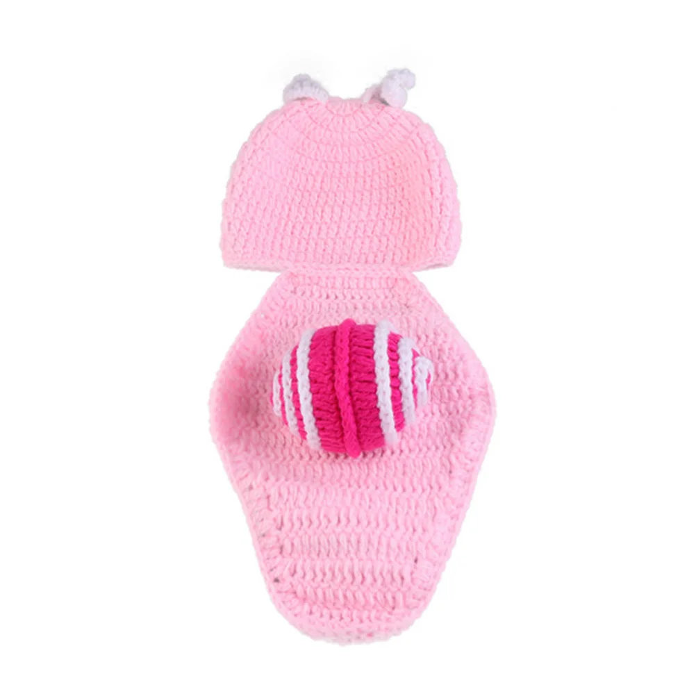 الأطفال الصوف الحلزون نمط الحياكة مجموعة الوردي الطفل صور الدعامة الكروشيه الزي عقال قبعة الوليد التصوير الدعامة 100 يوم