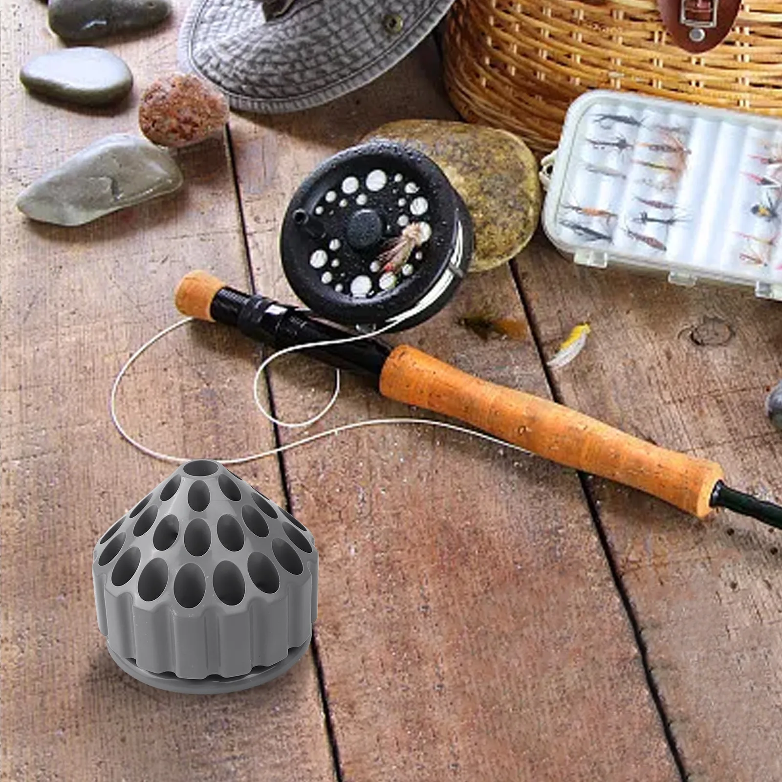 

Compact Tool Holder Desktop Storage Rack 10.8*8.5cm Compact Fishing Tool Storage Desktop Organizer Lightweight