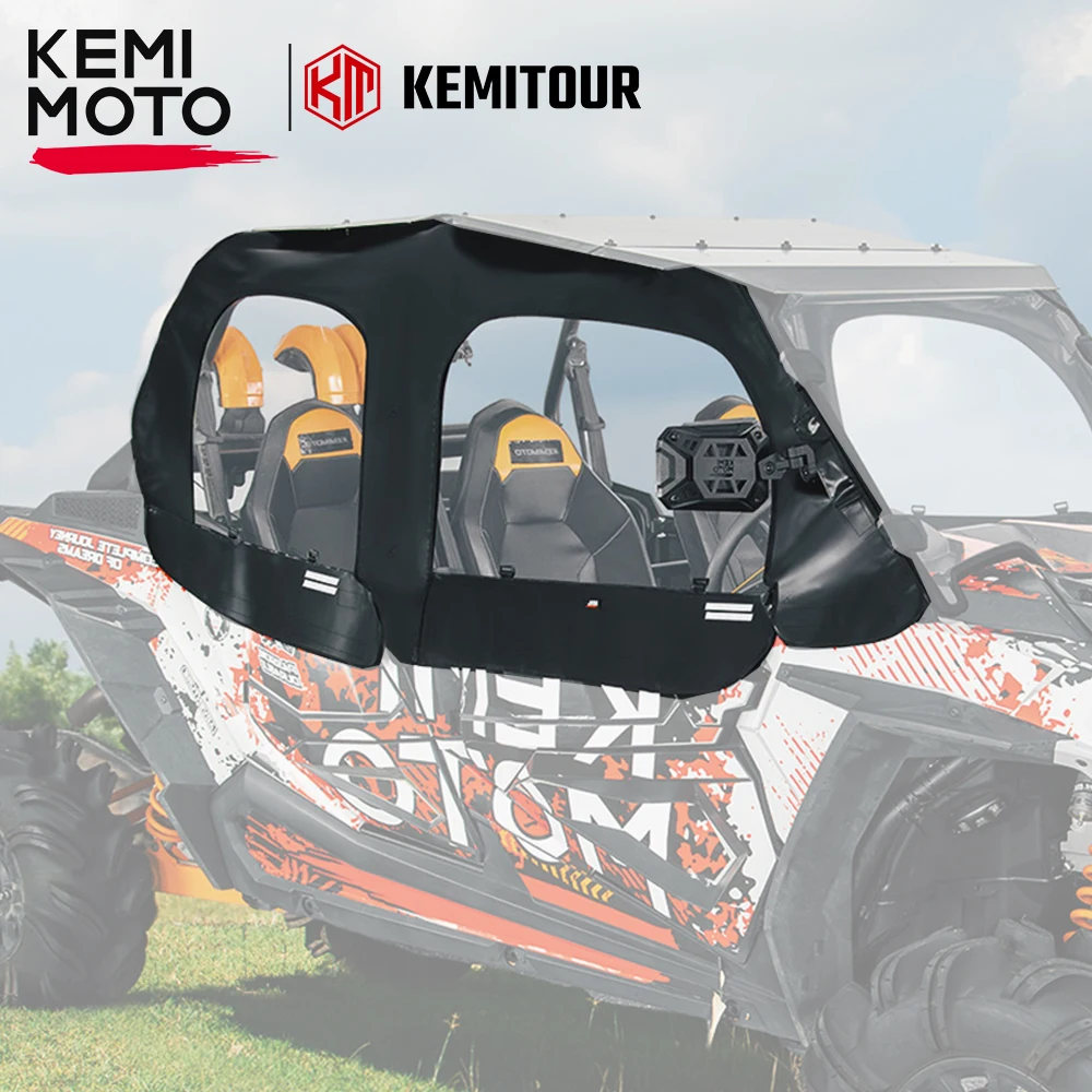 

KEMIMOTO UTV Soft Upper Enclosure Doors Compatible with Polaris RZR XP 4 1000/ XP 4 Turbo 2014-2023 #2884332 Soft Cab Windshield