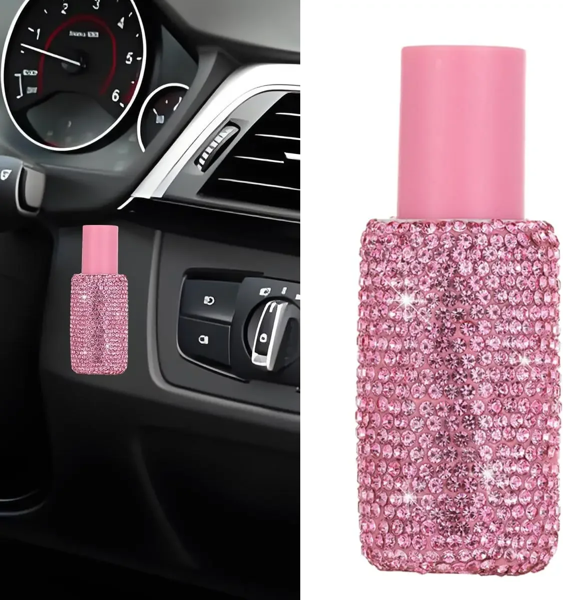 

Bling Car Lip Balm Holder Insulating Crystal Rhinestone Auto Chapstick Holder Sparkling Vehicle Interior Decor Accessories Tong