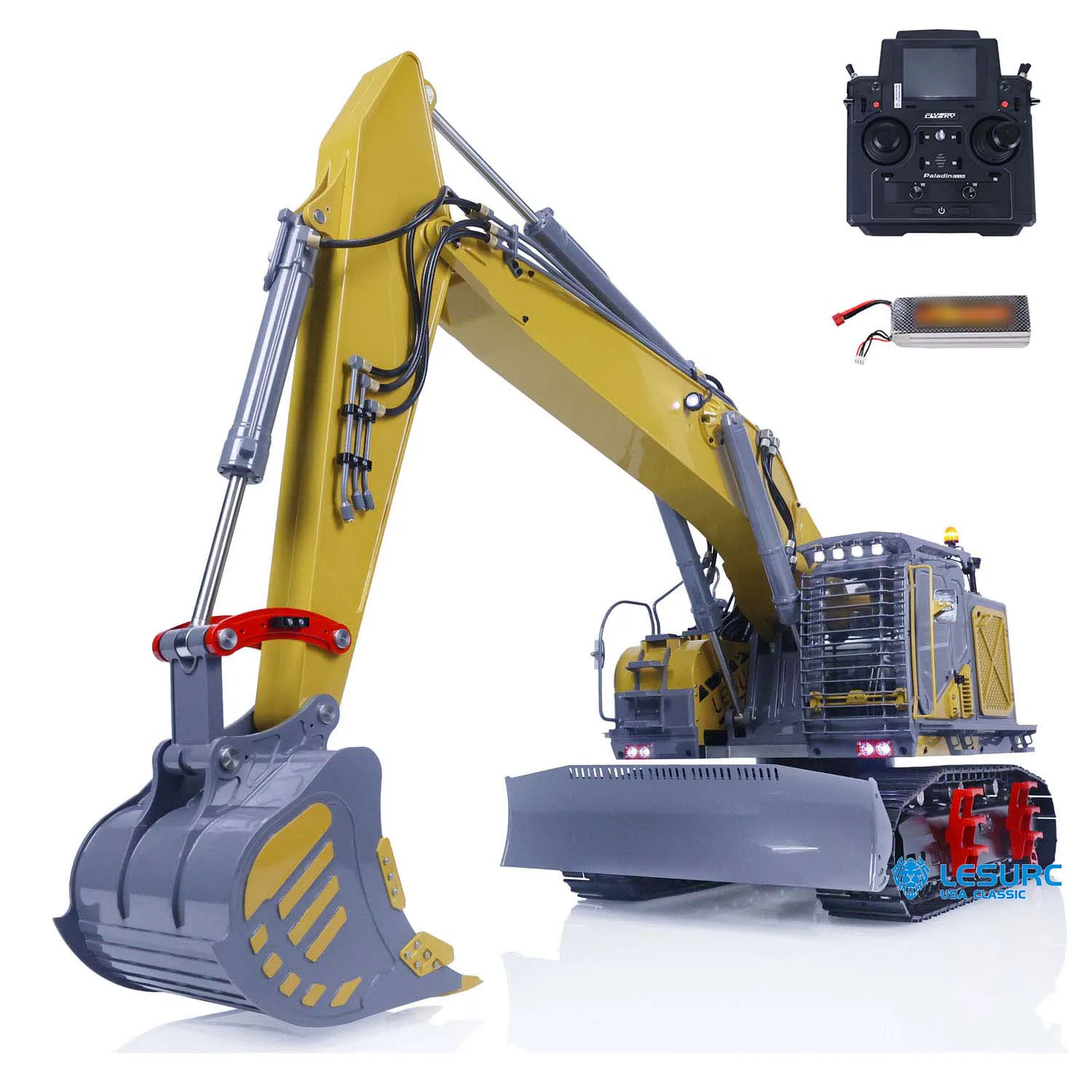 LESU 1/14 Metal Hydraulic Radio Control Excavator With Black Tracks Aoue ET35 Hydraulic Digger RC Construction Cars