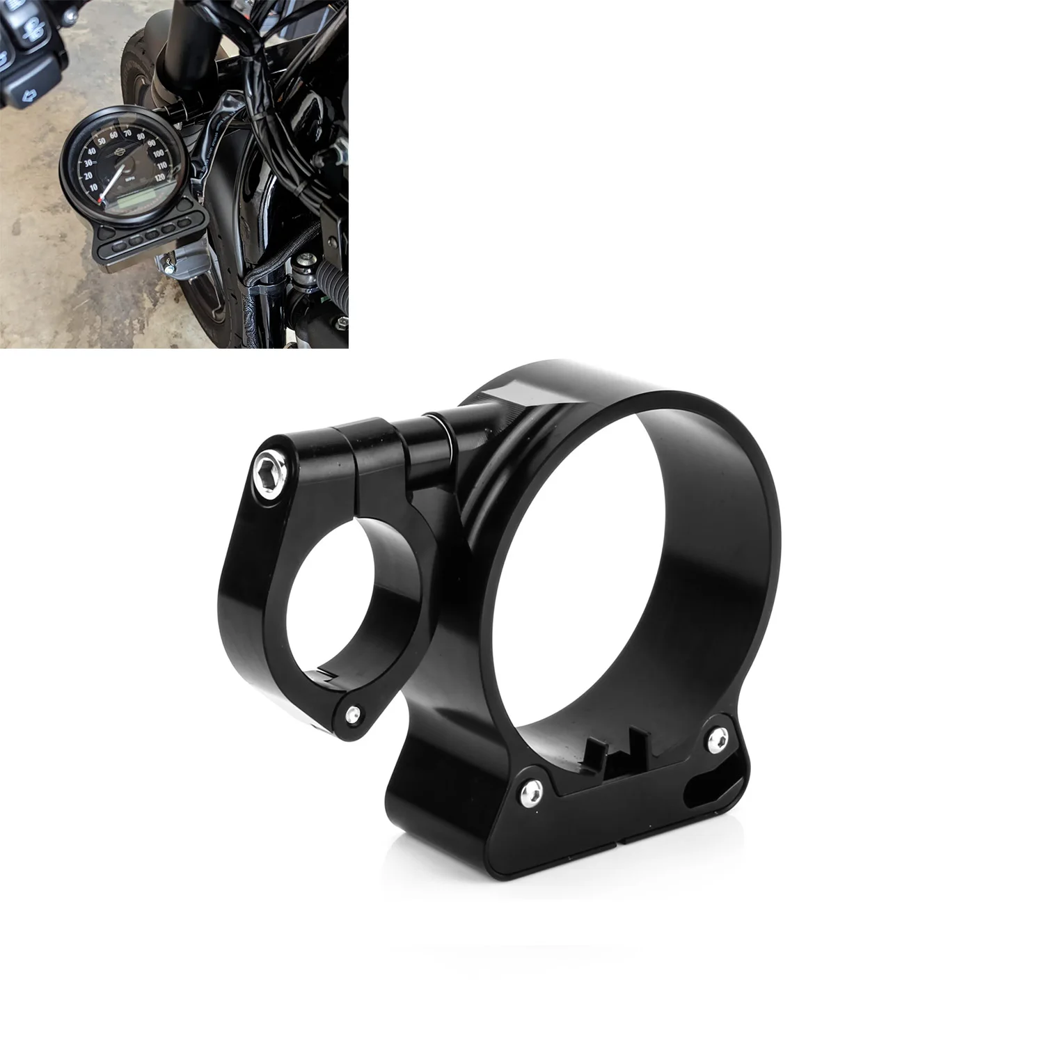 39MM Fork Speedometer Relocation Mount Bracket Fit For Harley Sportster XL 883 1200 1995-2014