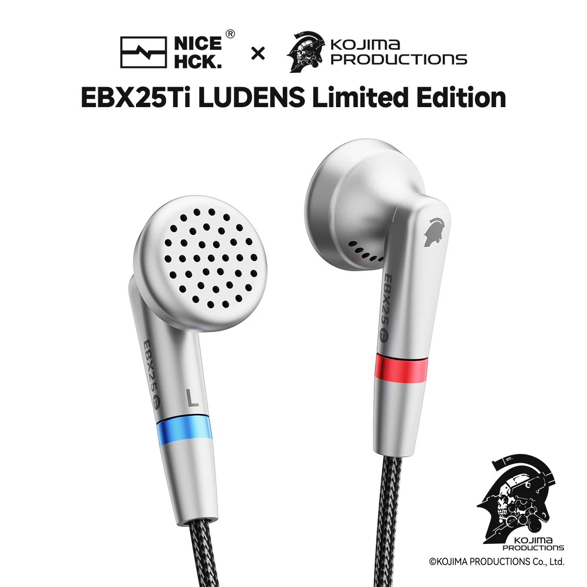 NICEHCK×KOJIMA PRODUCTIONS EBX25Ti LUDENS Limited-Edition Earbud 14.2mm Full-Range DD Titanium Cavity HiFi Audio IEM Earphone