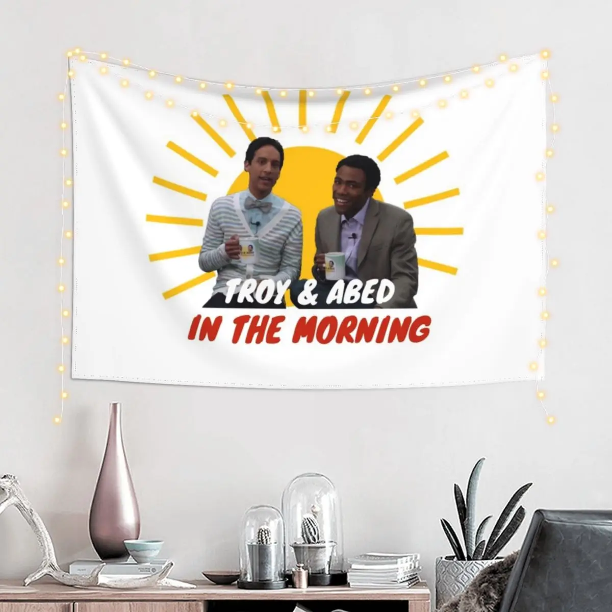 Troy and Abed in The Morning Tapestry Korean Room Decor Cute Decor Tapestry