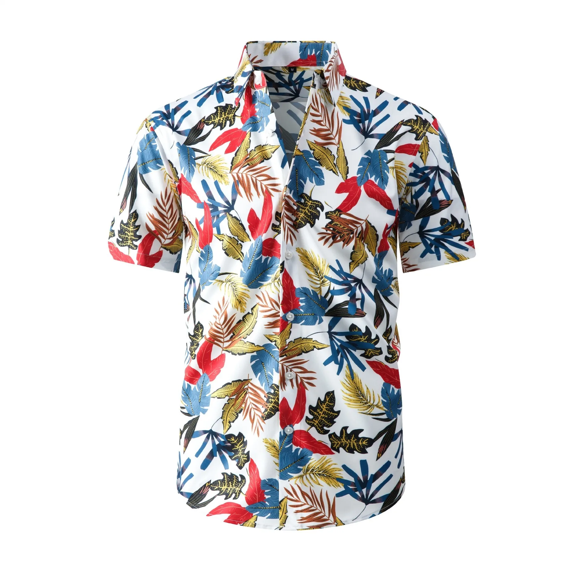 

Hawaii beach shirt for men - casual stretchable ice silk cool short-sleeved shirt, comfortable and loose for a vacation outfit