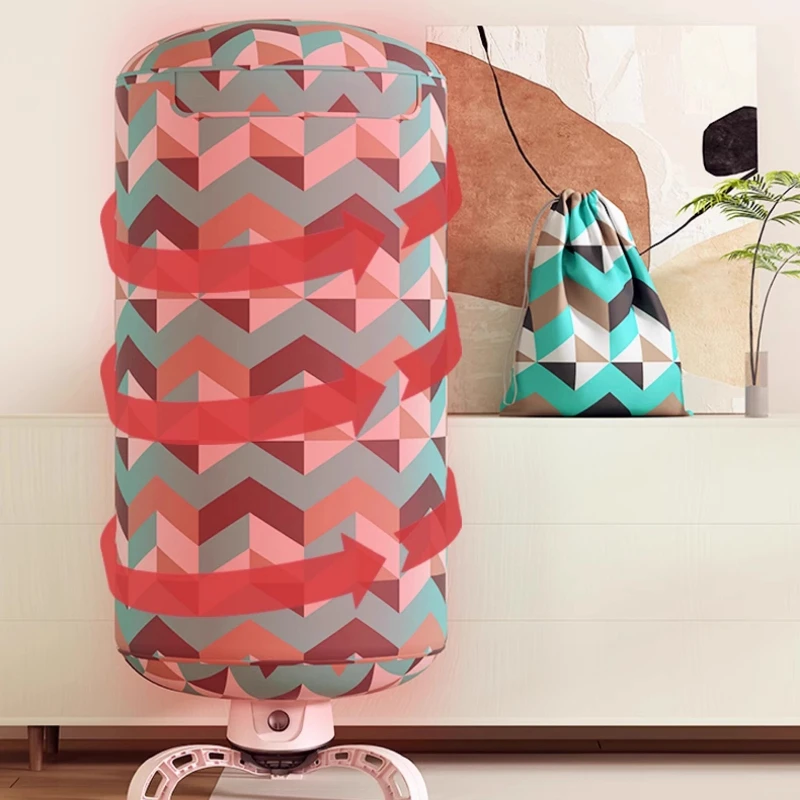 Pengering Pakaian Mini Portabel Mesin Pengering Lipat untuk Pakaian Bayi Asrama Laundry dengan Rak Dua Lapis Aliran Udara 360 Pemanas