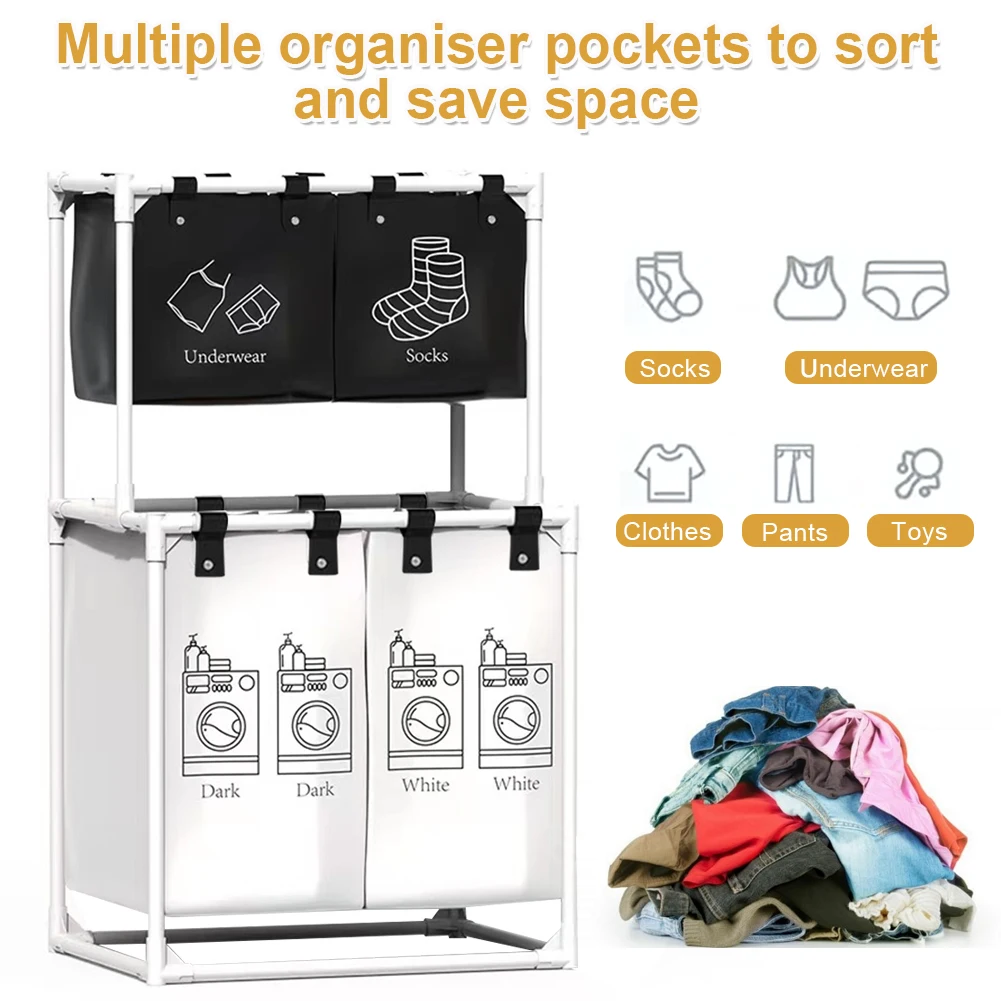 

Корзина для сортировки белья, органайзер для грязной одежды, 2/3-слойная водонепроницаемая корзина для сортировки одежды для дома и общежития
