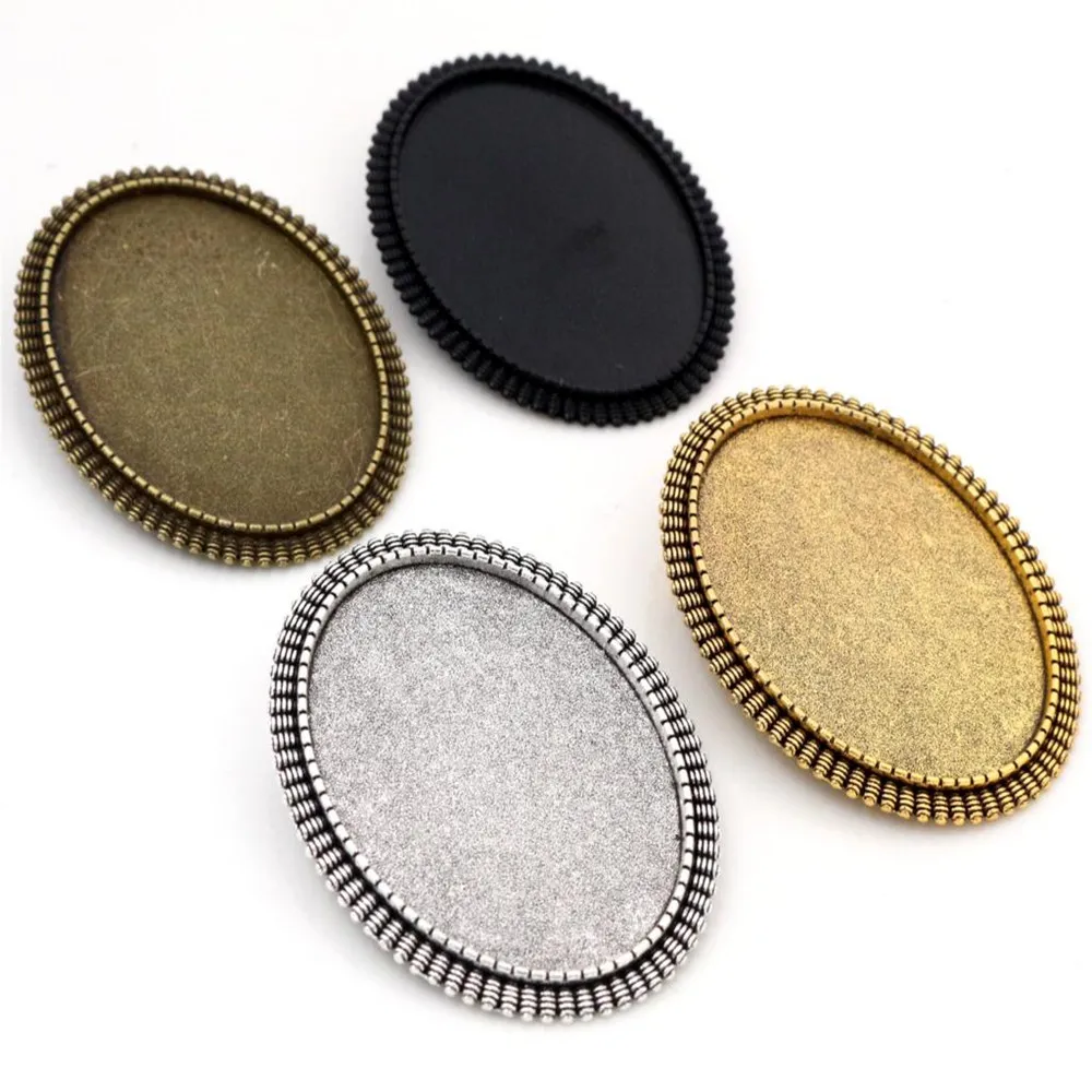 Nowe mody 5 sztuk 30x40mm wewnętrzny rozmiar 4 kolory Plated broszka Fashion Style ustawienie bazy wisiorek tacy