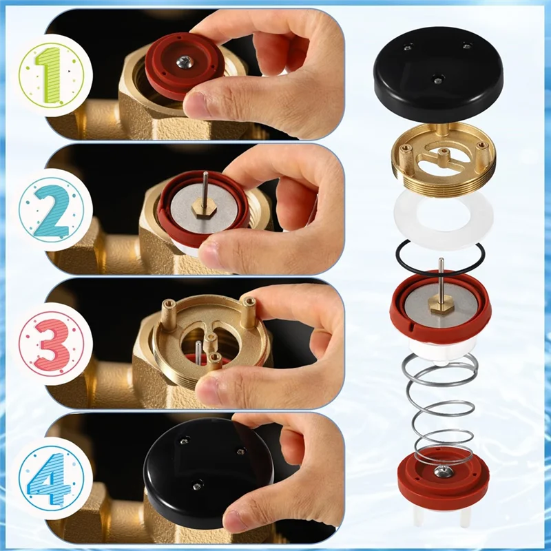 【HAPPYH】밸브 720A 압력 진공 차단기 및 보닛 수리 키트(12개) 1/2", 3/4", 1" 파이프 시스템용