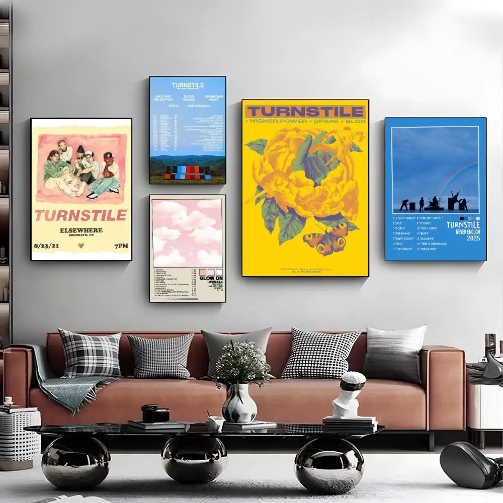 Pop Punk Band T-Turnstile Poster Modern Minimalist Wall Art Prints for Bedroom Living Room Aesthetic Contemporary Decor Gift