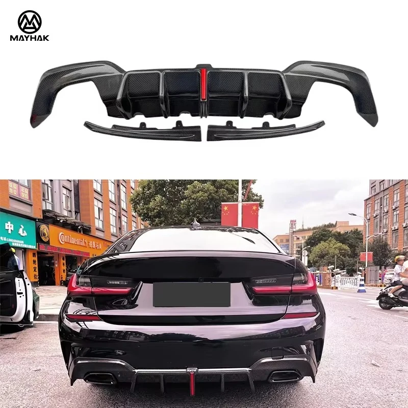 

Factory KB Style Carbon Fiber Rear Diffuser with LED Rear Lip Splitter for 3 Series G20 Pre Lci Modification Car Body Kit