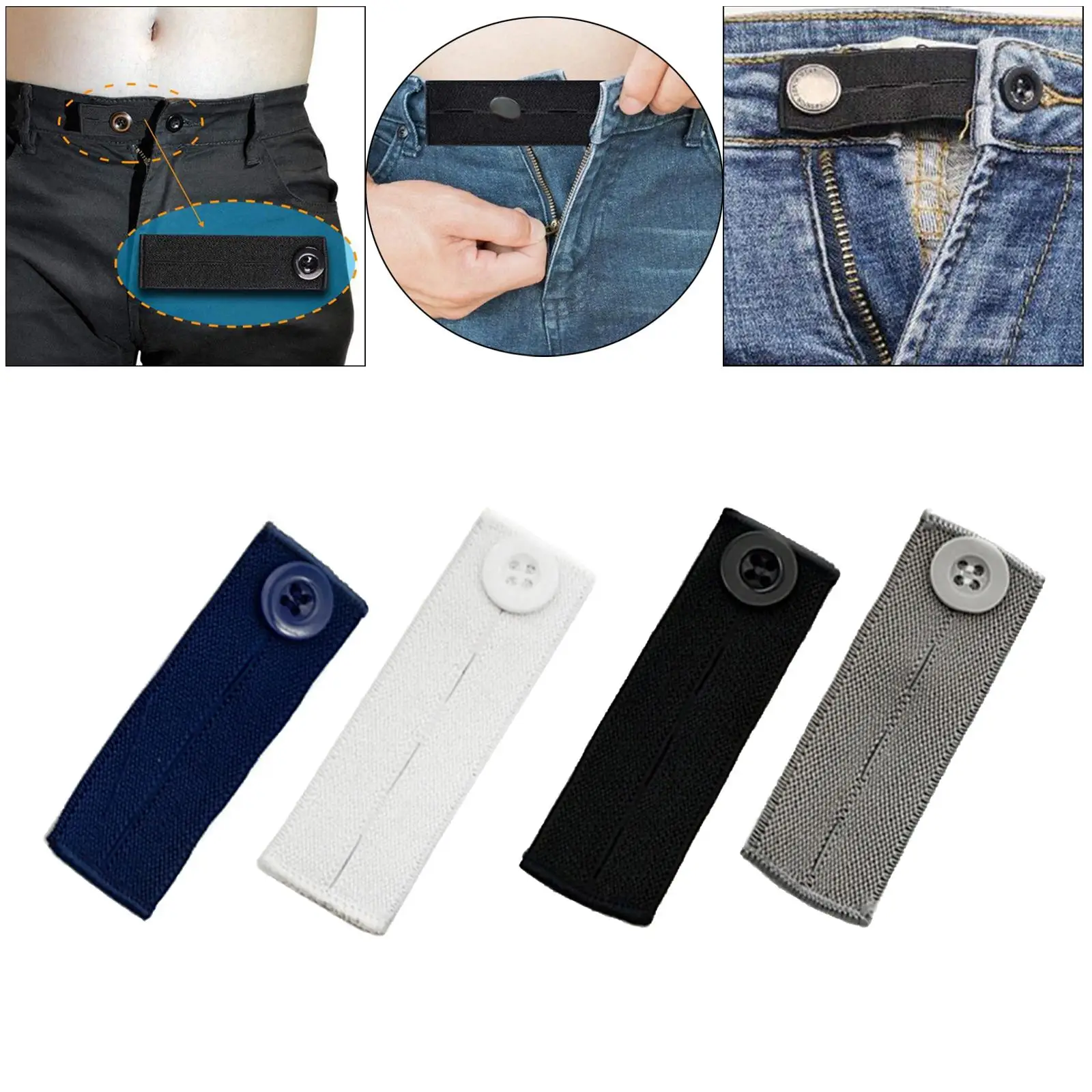 4x Pants Extender Waistband Extenders Pants Button Extender for Maternity