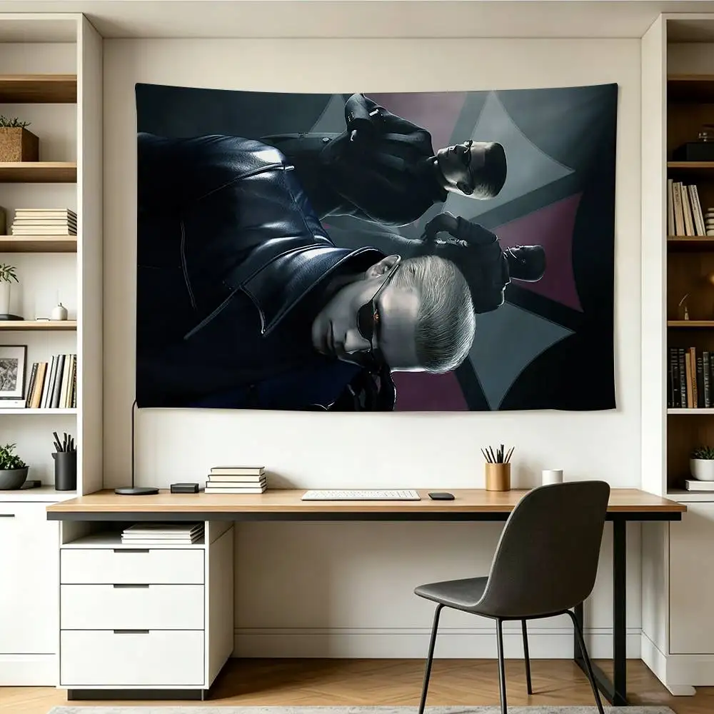 A-Albert Wesker Resident Evil Flags Wall Hanging Background Art Banner for Bedroom Home Outdoor Decor