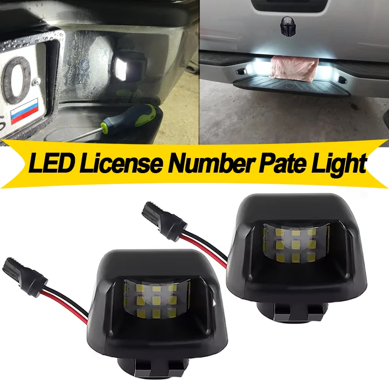 2PCS LED Car Number License Plate Lights for Suzuki Equator For Nissan Navara D40 Armada Titan Xterra OEM :26510-ZP50A