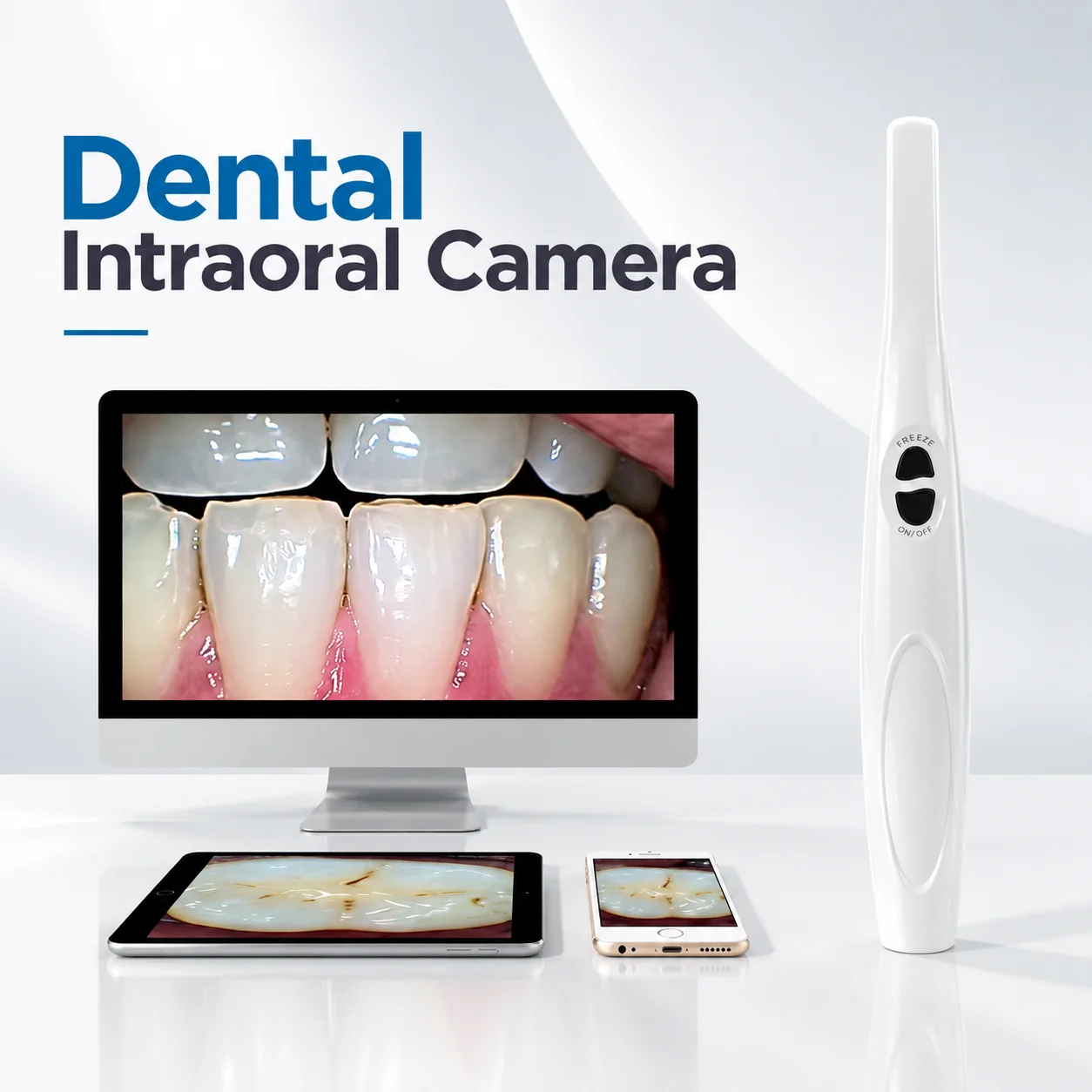 1080P Wireless Dental Endoscope Oral Camera with WiFi 5G Connectivity HD Scanner Made of Durable Plastic