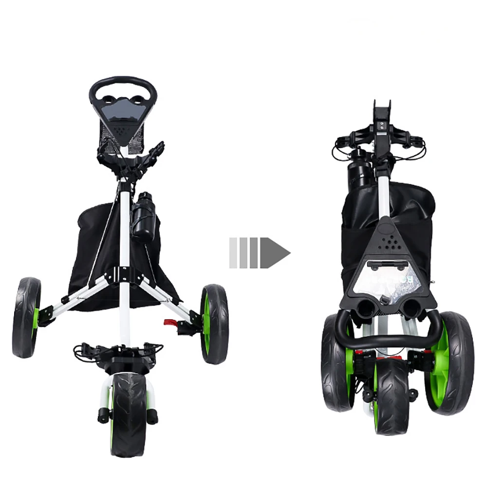 2024 Lightweight Golf trolley 3 wheels folding golf bag trolley custom portable moving golf push trolley push cart