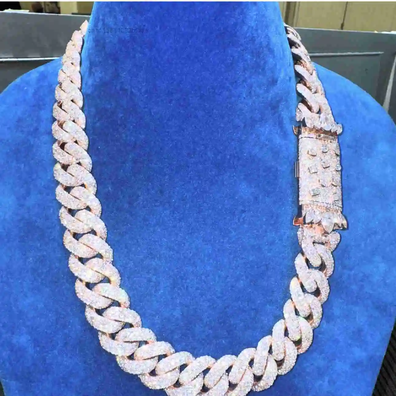 Custom Cuban Lab Diamond Necklace Sterling Silver 925 Vvs Moissanite Iced Out Hip Hop Jewelry Cuban Link Chain，