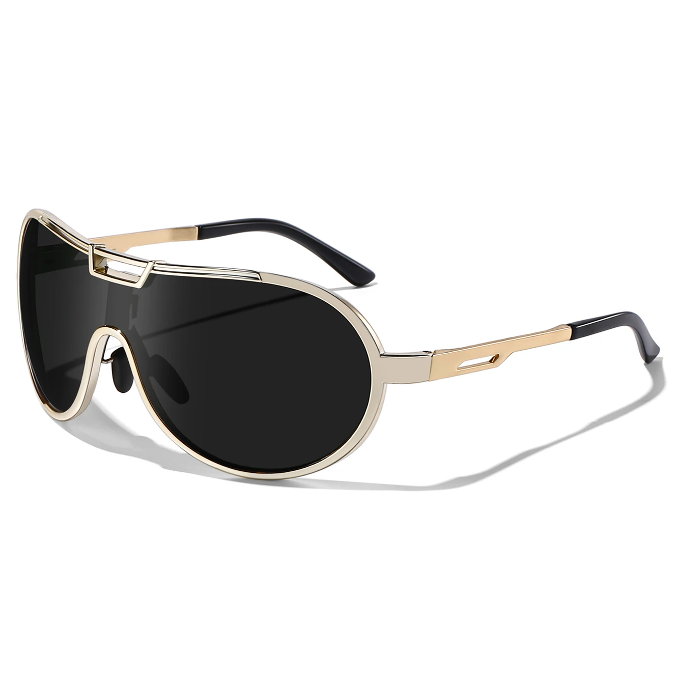 Modische Sonnenbrille für Damen und Herren, runde Brille mit großem Rahmen und UV-Schutz zum Fahren, Wandern, Reisen – Detail 4