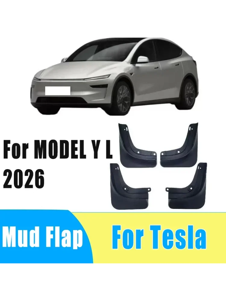 Garde-boue de pneu automobile, 4 pièces, étanche, empêche les éclaboussures de boue, accessoires de garniture de garde-boue de voiture pour Tesla modèle Y L 2026