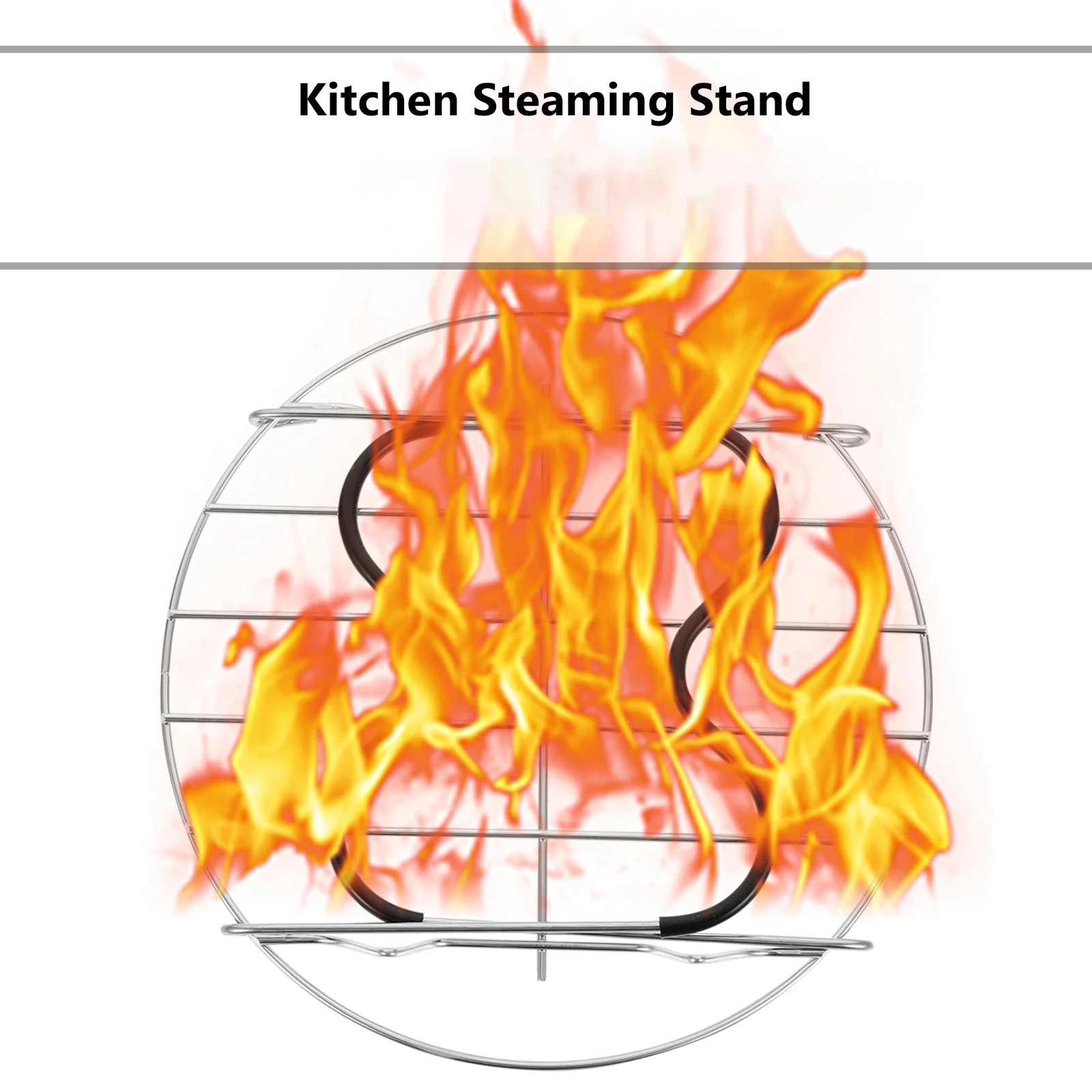 

2Pcs Stainless Steel Steamer Rack H Smooth Edge Multipurpose Kitchen Food Steam Shelf Compatible Pressure Cooker