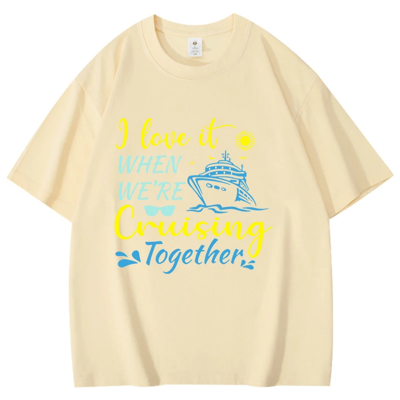 Love Cruising Together Pattern Herren Damen Baumwoll-T-Shirt, modisch, kurzärmelig, lässig, Sommer, schlicht, locker, neutrales Harajuku-T-Shirt – Detail 8