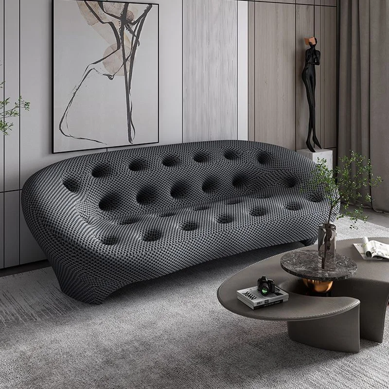 

Luxury 3D Knitte Fabric Sofa with Solid Wood Frame Comfort Soft Sponge Seat Couches for Living Room Modern Office Lounge Sofas